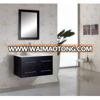 Wall Mounted Four Drawers Wooden Hotel Bathroom Make Up Vanity with Mirror